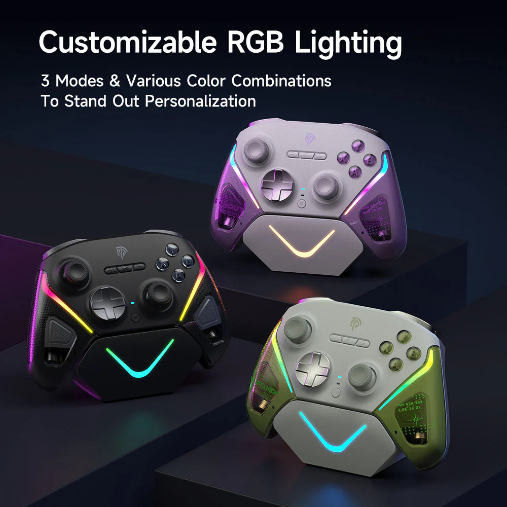 EasySMX® D10 Multiplatform Gaming Controller - Black Version: TMR Sticks, Trigger Lock and Charging Dock - Image 9