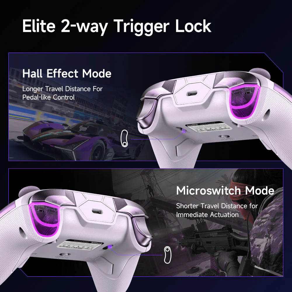 EasySMX® D10 Multiplatform Gaming Controller with TMR sticks, Trigger Lock and Charging Dock - Image 4