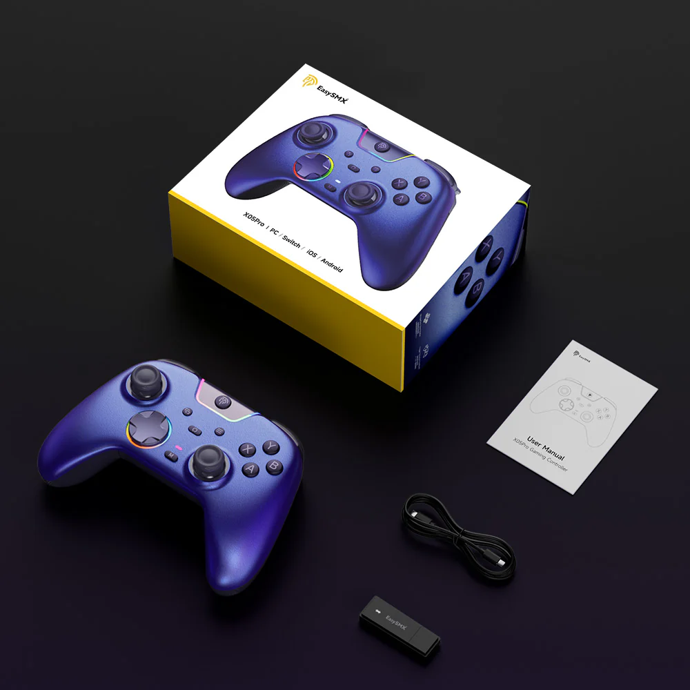 EasySMX® X05Pro Multiplatform Wireless Gaming Controller with Quiet Button - Limited Edition: Aurora Purple - Image 11