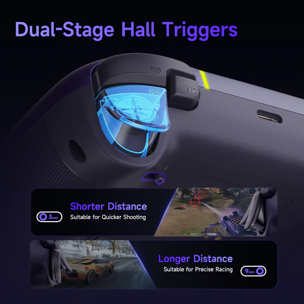 EasySMX® X05Pro Multiplatform Wireless Gaming Controller with Quiet Button - Limited Edition: Aurora Purple - Image 3