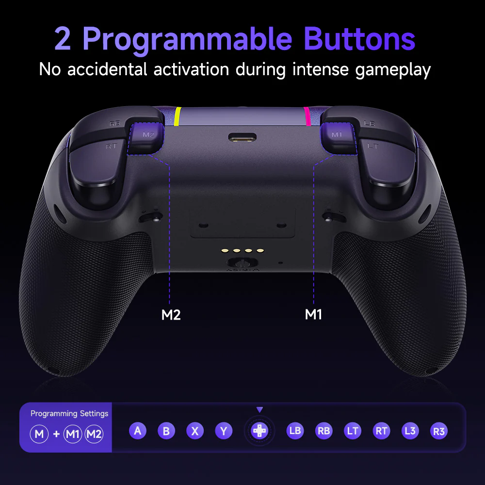 EasySMX® X05Pro Multiplatform Wireless Gaming Controller with Quiet Button - Limited Edition: Aurora Purple - Image 7