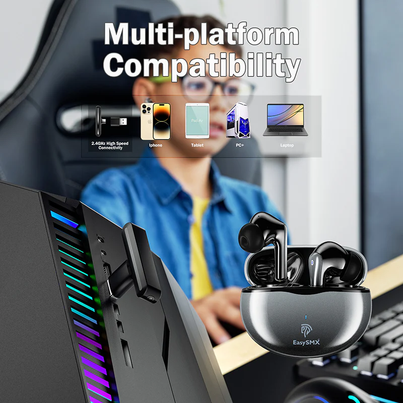 EasySMX® TG-01 TWS Earbuds With 2.4G and Bluetooth Connection - Image 6